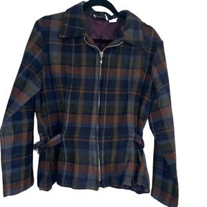 Women’s Vintage Paul Harris Design Wool Plaid Jacket Size Small